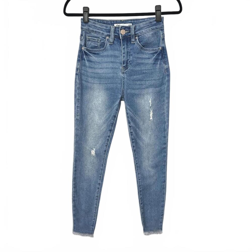 YMI Dream High Rise Ankle Jeans - Stylish Blue Denim